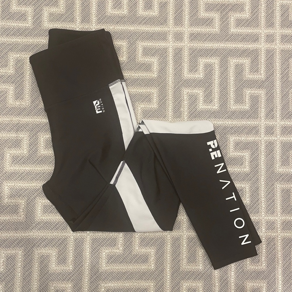 PE NATION black/white leggings xs